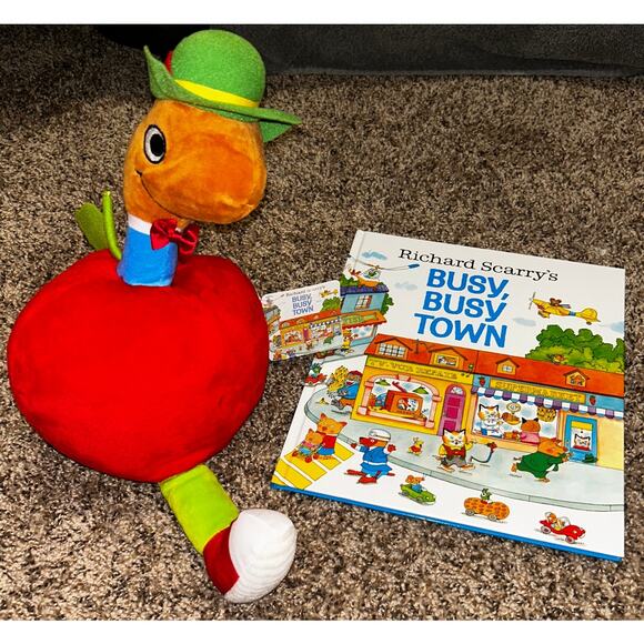 Richard Scarry Busy, Busy Town Book & Plush Lowly Worm Character (NWT) - Picture 1 of 6
